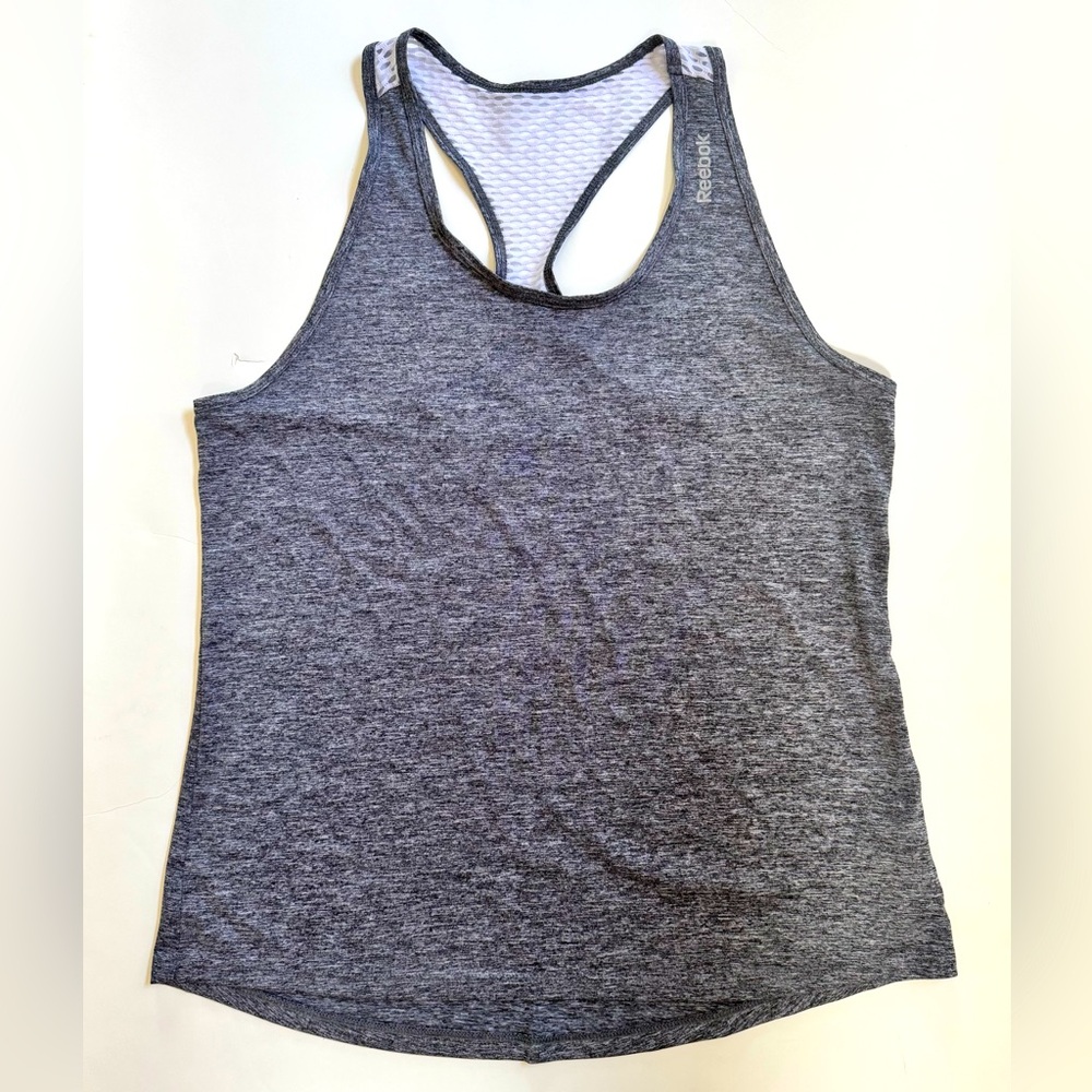 Reebok Women's Speedwick Gray Mesh Back Racerback Workout Running Tank - Size M
